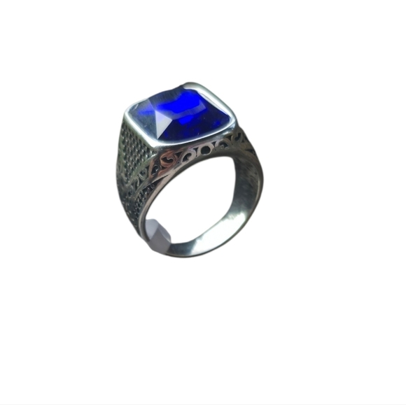 Other - New Stainless Steel Men's Ring With Cubic Zirconia Stone Size 11
